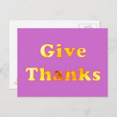 Dankeschön, Wortkunst mit gelben Lilienkarten Postkarte (Vorne/Hinten)