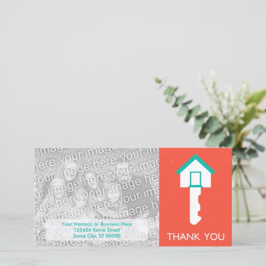 Dankeschön Zuhause Dankeskarte (Stehend Vorderseite)