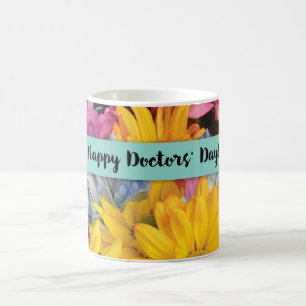 Dankeschön zum Tag der Ärzte Gerbera-Dahlien Kaffeetasse