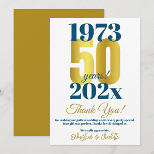 Dankeschön zur 50. Hochzeitstag-Party Dankeskarte