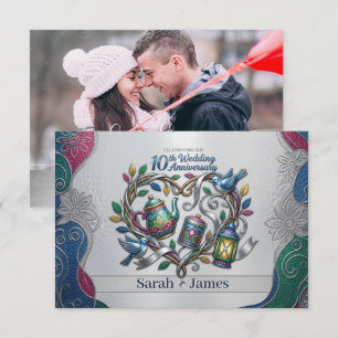 Dankeschön zur Fotofeier zum 10. Hochzeitstag Dankeskarte