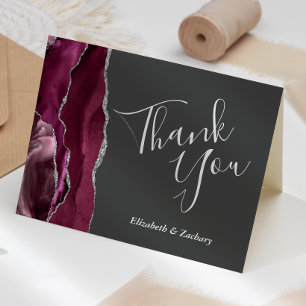 Dankeschön zur Hochzeit in Burgunder-Achat und Ant Karte