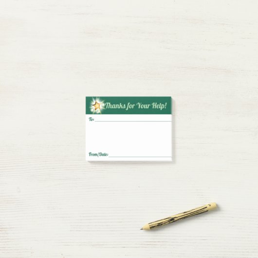 Dankeschön zur Mitarbeitererkennung Post-it Klebezettel (Auf Schreibtisch)