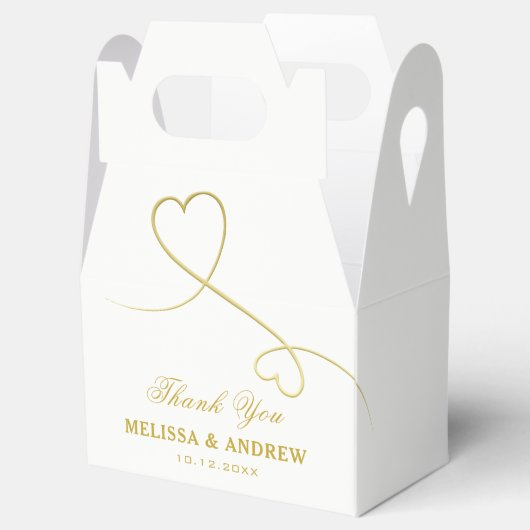 Dankeschön | Zwei Goldherzen | Personalisierte Hoc Geschenkschachtel (Geöffnet)