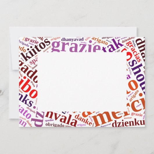 Dankeschwortwolke Dankeskarte (Vorderseite)