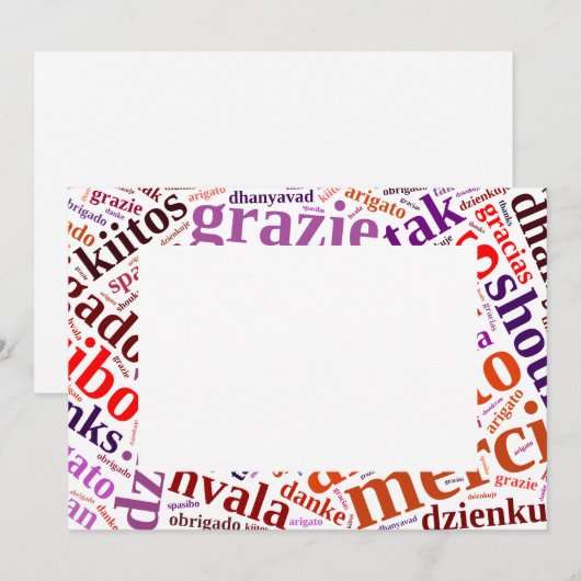 Dankeschwortwolke Dankeskarte (Vorne/Hinten)