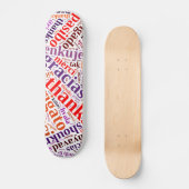 Dankeschwortwolke Skateboard (Vorderseite)