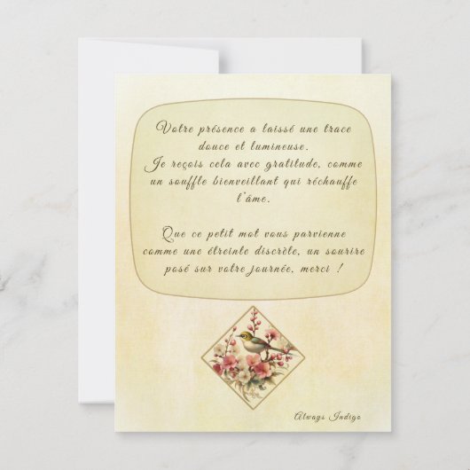 Dankeskarte (Rückseite)