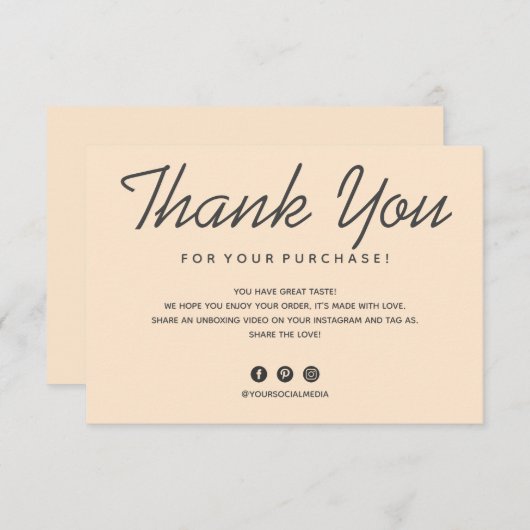 Dankeskarte (Vorne/Hinten)