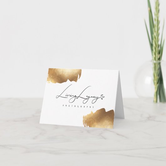 Dankeskarte | Gold Brush Minamilist (Vorderseite)