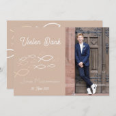 Dankeskarte Kommunion / Konfirmation Fischschwarm Einladung (Vorne/Hinten)