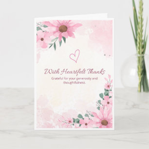 Dankeskarte mit Herzlichen Dankeschön Pink Daisy Karte