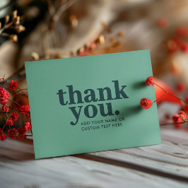 Dankeskarte | Moderne grüne Retro