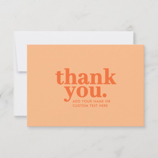 Dankeskarte | Retro Peach Orange (Vorderseite)