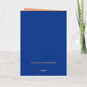 Dankeskarte | Royal Blue Orange, Floral, Herz (Rückseite)
