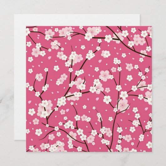 Dankeskarte: SAKURA CHERRY BLOSSOMS Dankeskarte (Vorne/Hinten)