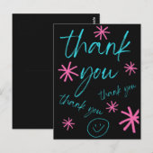 DANKESKARTE SMILEY GESICHT POSTKARTE (Vorne/Hinten)