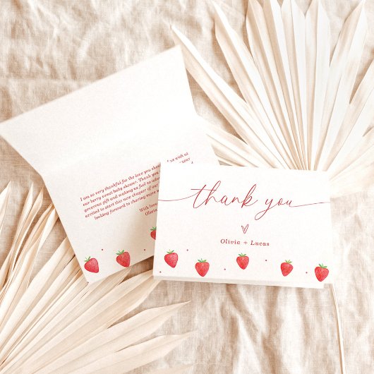Dankeskarte | Strawberry Baby Dusche Vielen Dank