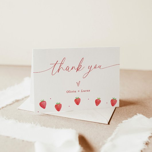 Dankeskarte | Strawberry Baby Dusche Vielen Dank