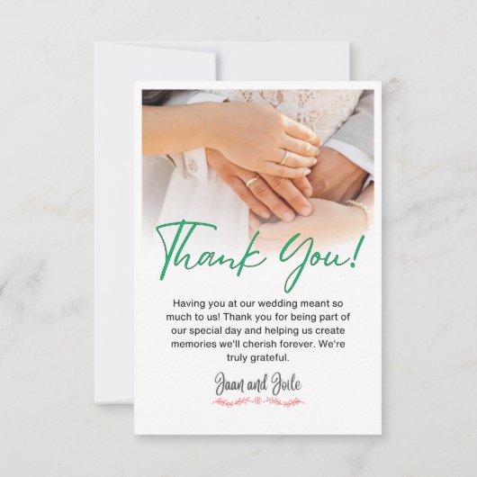 Dankeskarten Dankeskarte (Rückseite)