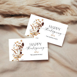 Dankeskarten-Einlage mit Herbstlaub-Motiv Begleitkarte