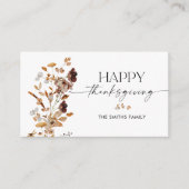 Dankeskarten-Einschluss mit Herbstlaub-Motiv Begleitkarte (Vorderseite)