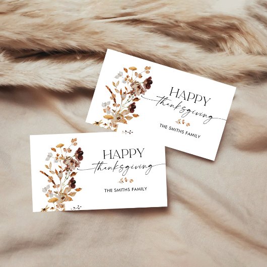 Dankeskarten-Einschluss mit Herbstlaub-Motiv Begleitkarte