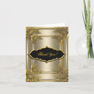 Dankeskarten Elegant Kaffee Schwarz Gold Dankeskarte