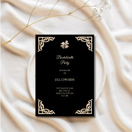 Dankeskarten Elegant Schwarz und Goldene Hochzeit  Dankeskarte