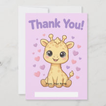 Dankeskarten für Baby-Giraffen