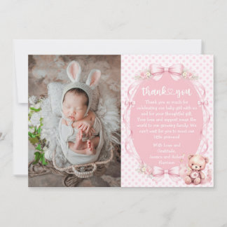 Dankeskarten für Baby-Mädchen-Baby-Party mit Foto Dankeskarte