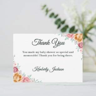 Dankeskarten für Baby Shower Golden Rose Einladung