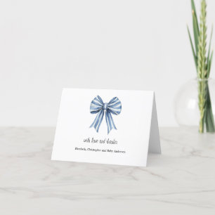 Dankeskarten für Baby Shower Junge mit blauem Schl Dankeskarte