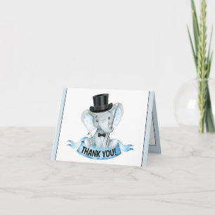 Dankeskarten für Baby Shower Little Man Elefant Dankeskarte
