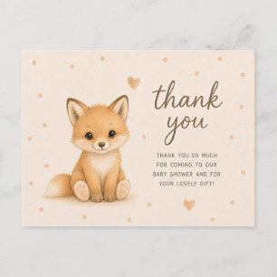 Dankeskarten für Baby Shower mit Babyfuchs Postkarte