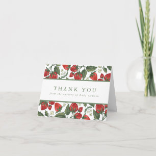 Dankeskarten für Baby Shower mit Beeren-Thema Dankeskarte