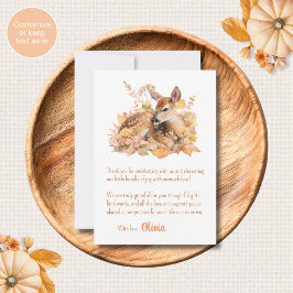 Dankeskarten für Baby Shower mit Herbstthema und R Mitteilungskarte