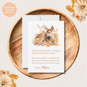 Dankeskarten für Baby Shower mit Herbstthema und R Mitteilungskarte