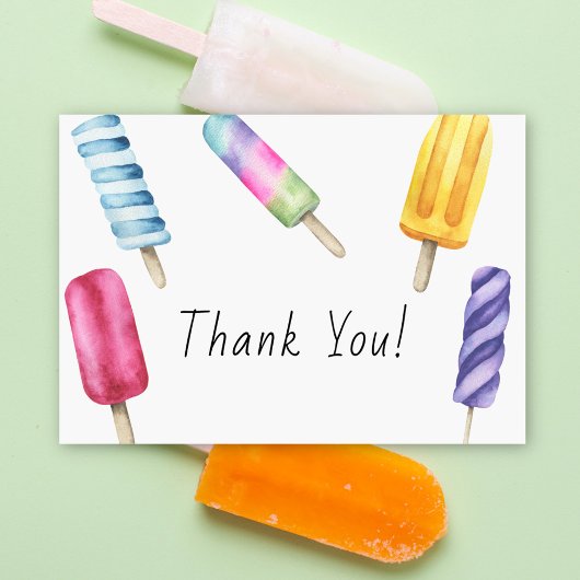 Dankeskarten für Baby Shower mit Popsicle-Motiv Dankeskarte