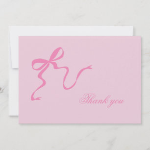 Dankeskarten für Baby Shower mit rosa Schleife Dankeskarte