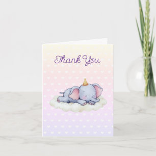 Dankeskarten für Baby Shower mit schlafendem Baby- Dankeskarte