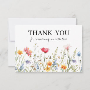 Dankeskarten für Baby Shower mit Wildblumen-Motiv Dankeskarte