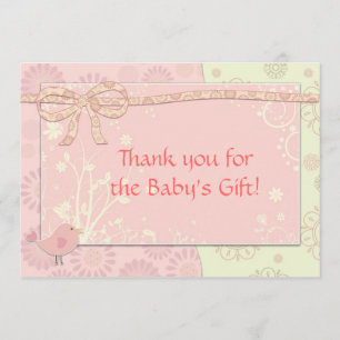 Dankeskarten für Baby Shower Pink Frilly Dankeskarte