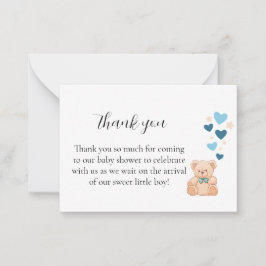 Dankeskarten für Baby Shower – Süßer kleiner Junge Mitteilungskarte