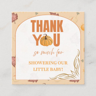 Dankeskarten für Baby Shower zum Herbstkürbis Begleitkarte