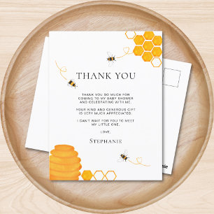 Dankeskarten für Bienen-Baby-Party Postkarte