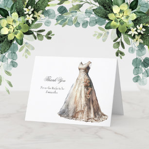 Dankeskarten für Brautkleid-Junggesellinnenabschie Dankeskarte