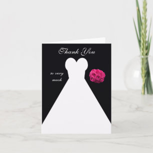 Dankeskarten für Brautparty -- Hochzeitskleid Dankeskarte