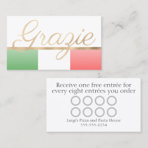 Dankeskarten für das italienische Restaurant Visitenkarte