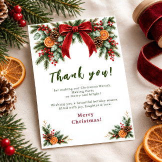 Dankeskarten für die Weihnachtskranz-Workshop-Part Dankeskarte